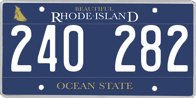 RI license plate 240282