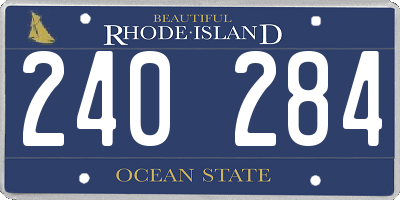 RI license plate 240284