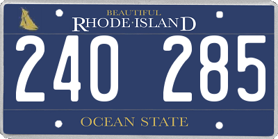RI license plate 240285