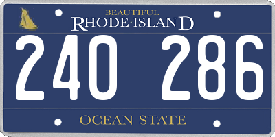 RI license plate 240286