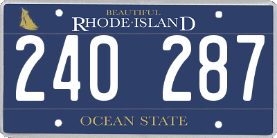 RI license plate 240287