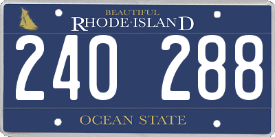 RI license plate 240288