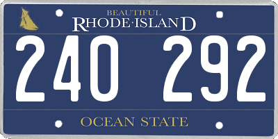 RI license plate 240292