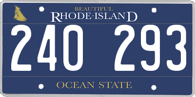 RI license plate 240293