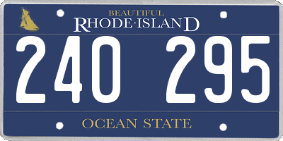 RI license plate 240295