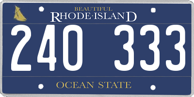 RI license plate 240333