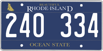 RI license plate 240334