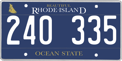 RI license plate 240335