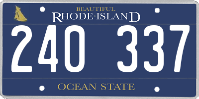 RI license plate 240337