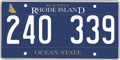 RI license plate 240339