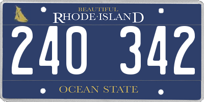 RI license plate 240342