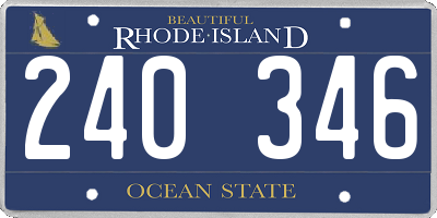 RI license plate 240346