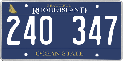 RI license plate 240347