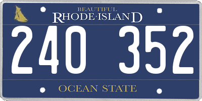 RI license plate 240352