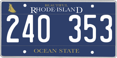 RI license plate 240353