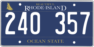 RI license plate 240357