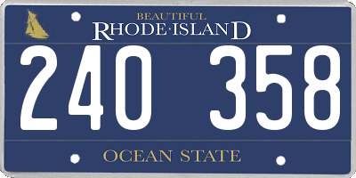 RI license plate 240358