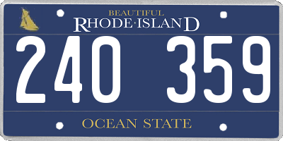 RI license plate 240359
