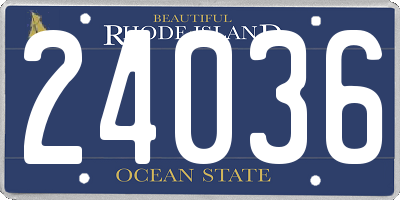 RI license plate 24036