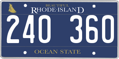 RI license plate 240360