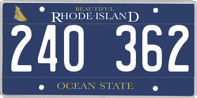 RI license plate 240362