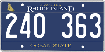 RI license plate 240363