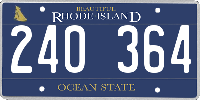 RI license plate 240364