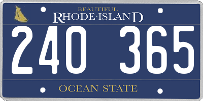 RI license plate 240365