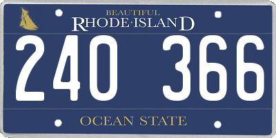 RI license plate 240366