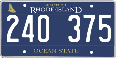 RI license plate 240375