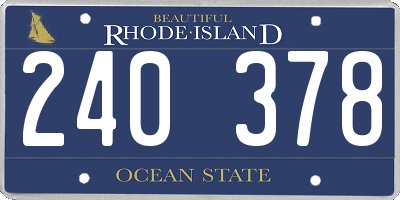 RI license plate 240378