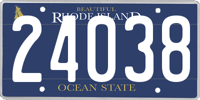RI license plate 24038