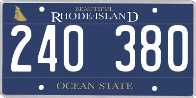 RI license plate 240380