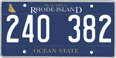 RI license plate 240382