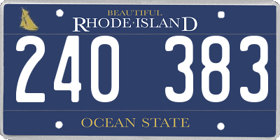 RI license plate 240383