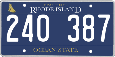 RI license plate 240387