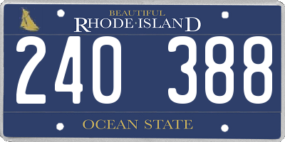 RI license plate 240388