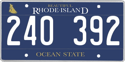 RI license plate 240392