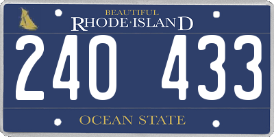 RI license plate 240433