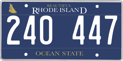RI license plate 240447