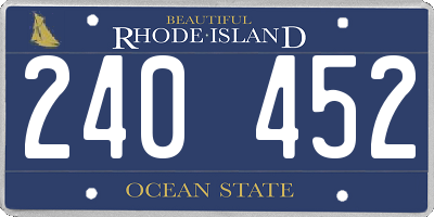 RI license plate 240452