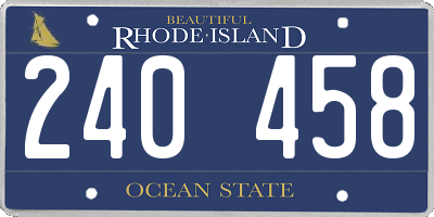 RI license plate 240458