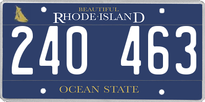 RI license plate 240463