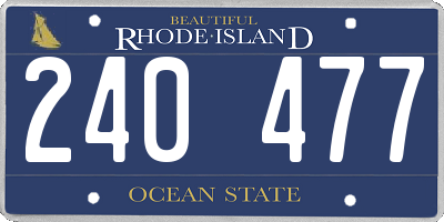RI license plate 240477