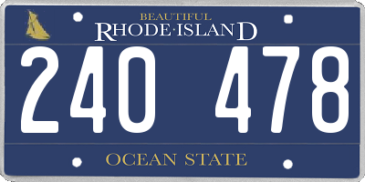 RI license plate 240478