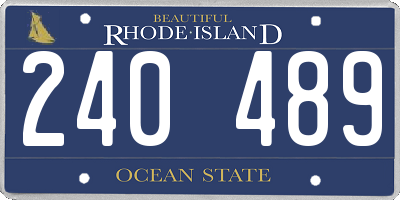 RI license plate 240489