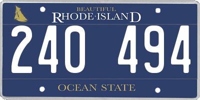RI license plate 240494