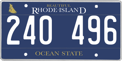 RI license plate 240496