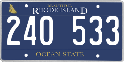 RI license plate 240533