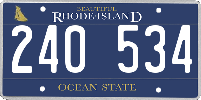 RI license plate 240534